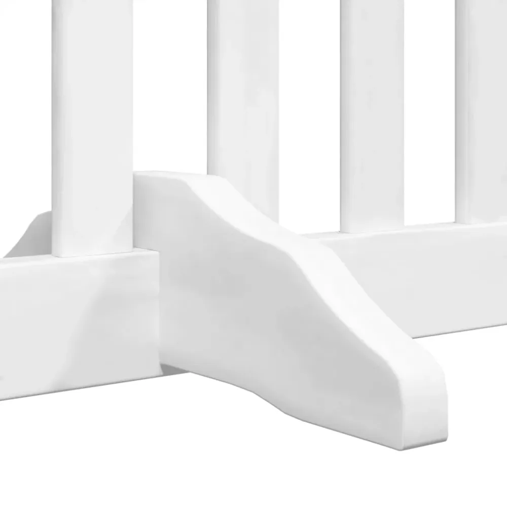 Barrière de sécurité pour chien animaux de compagnie porte pliable 8panneaux bois peuplier blanc 02_0023266