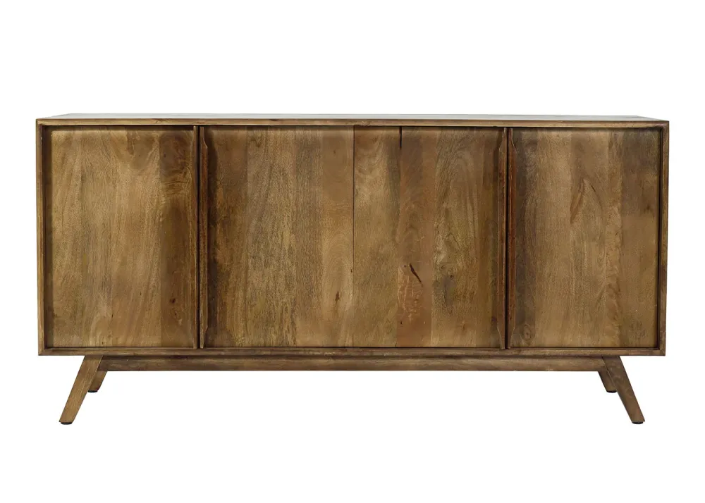 Buffet avec 4 compartiments et 4 étagères en bois de manguier 72x146x43 cm 04_0005991