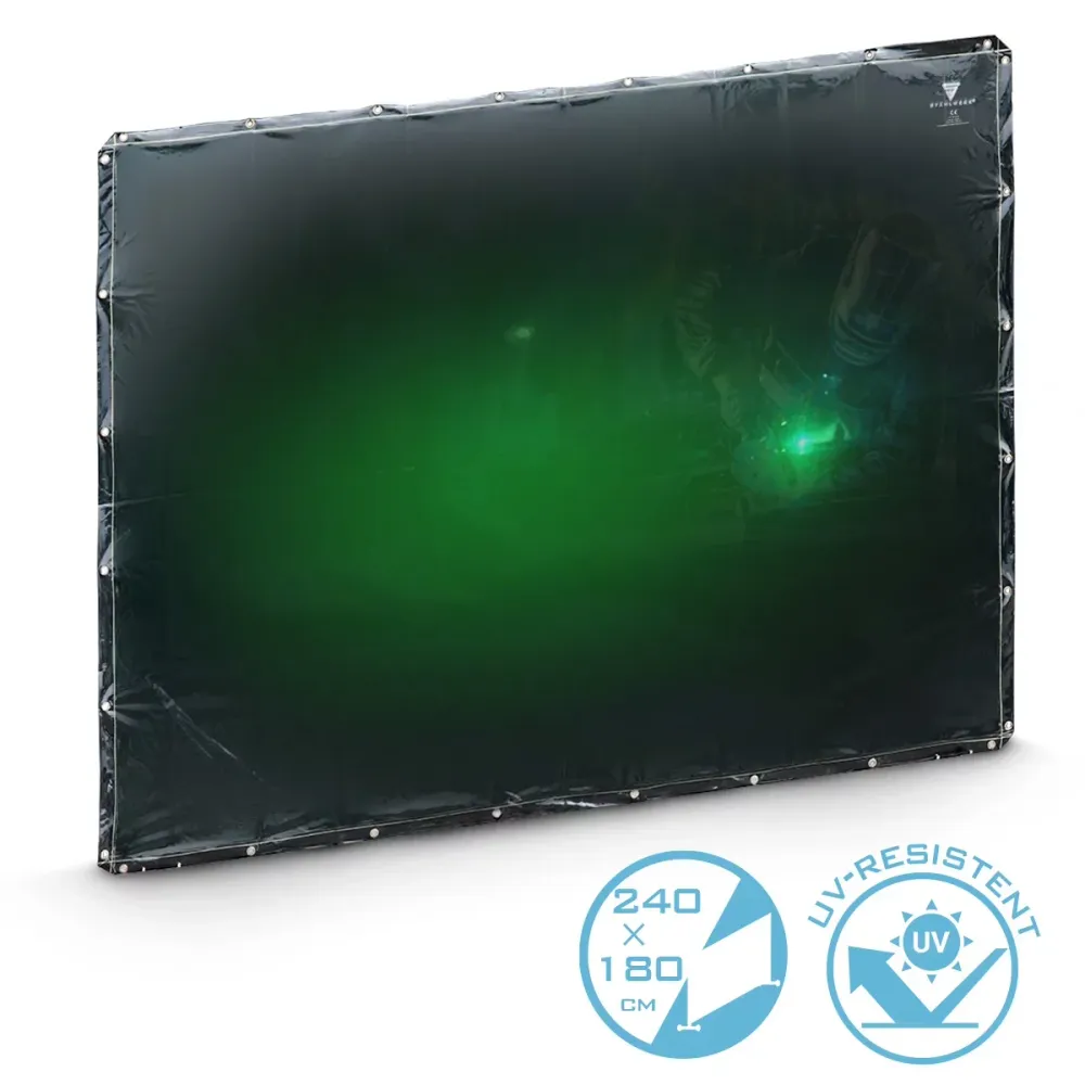 Curtain de protection de soudage en acier 240 x 180 cm | Rideau de soudage en plastique vinyle résistant aux UV | Radio ex...