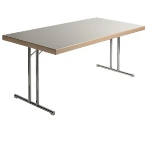 Meuble d'assise Kaiser exemple de table pliante KT620 160x80cm environ 74cm de haut couleur : blanc forme de pied...