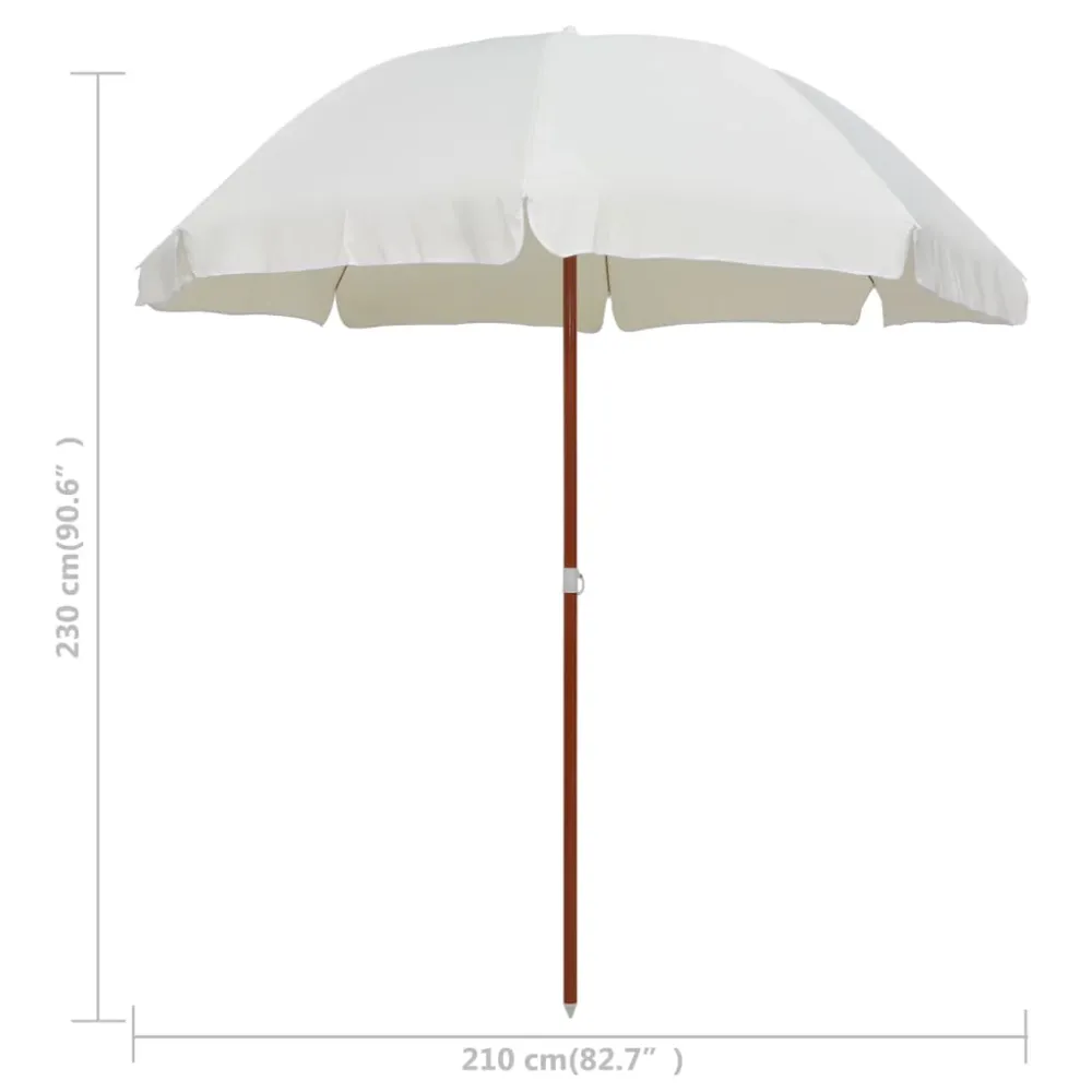 Parasol avec mât en acier 240 cm sable 02_0008101