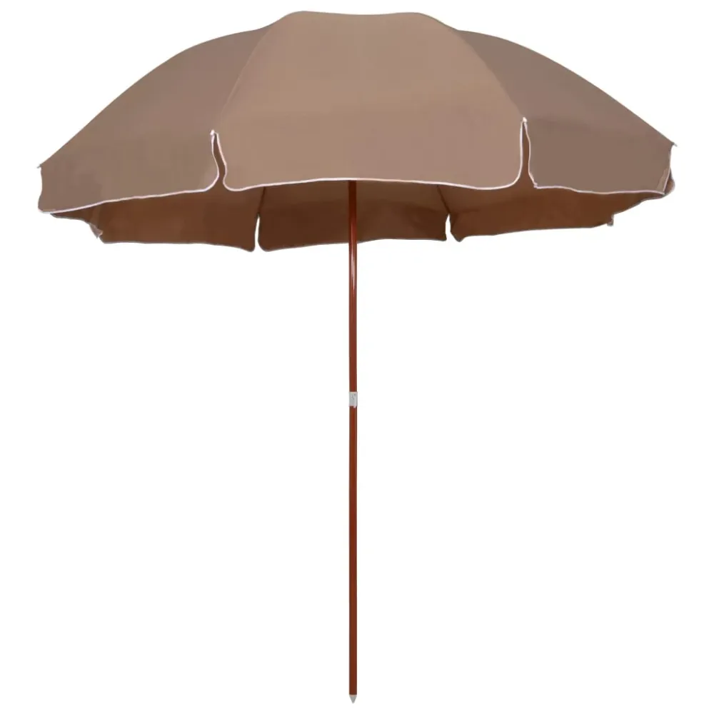 Parasol avec mât en acier 300 cm taupe 02_0008105