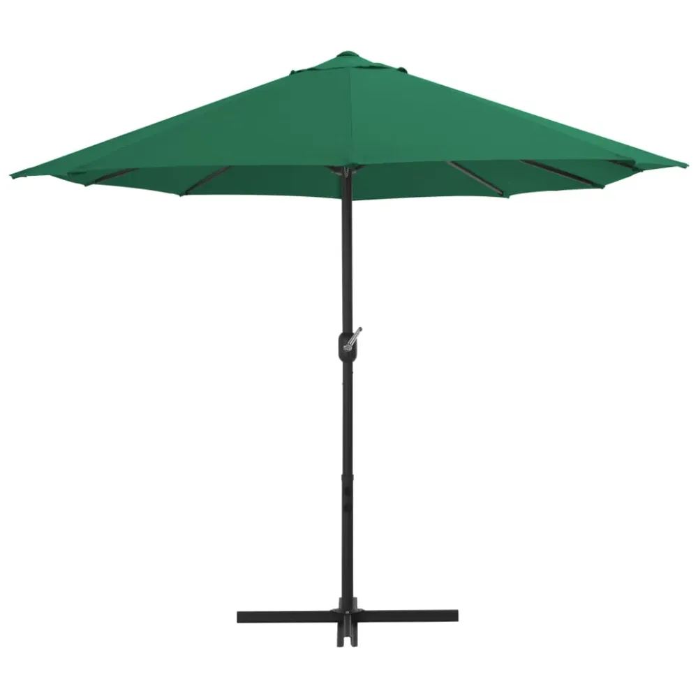 Parasol d'extérieur et mât en aluminium 460 x 270 cm vert 02_0008293