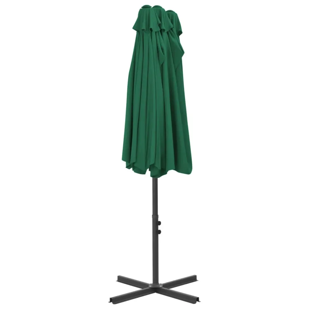 Parasol d'extérieur et mât en aluminium 460 x 270 cm vert 02_0008293