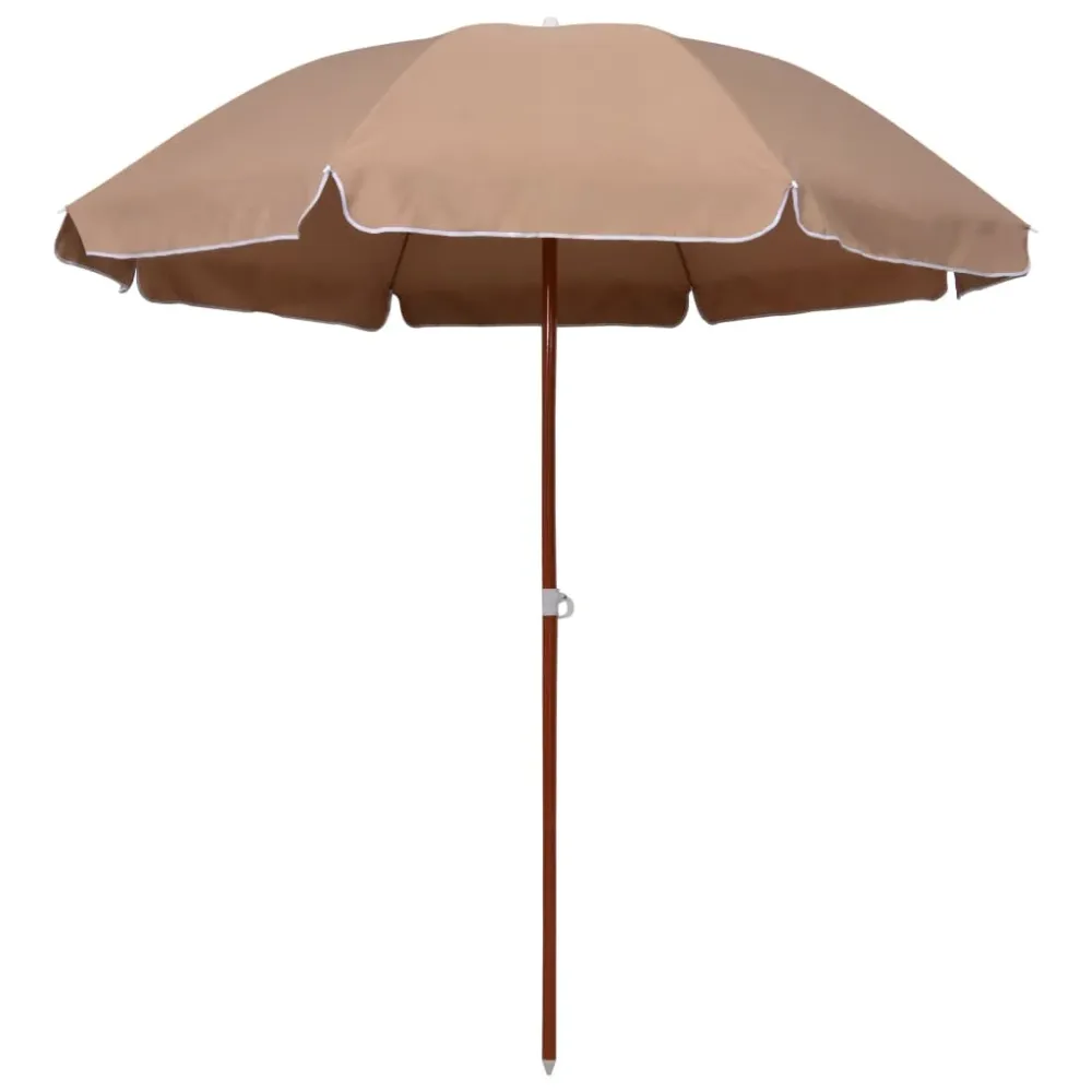Parasol d'extérieur avec mât en acier 240 cm taupe 02_0008102
