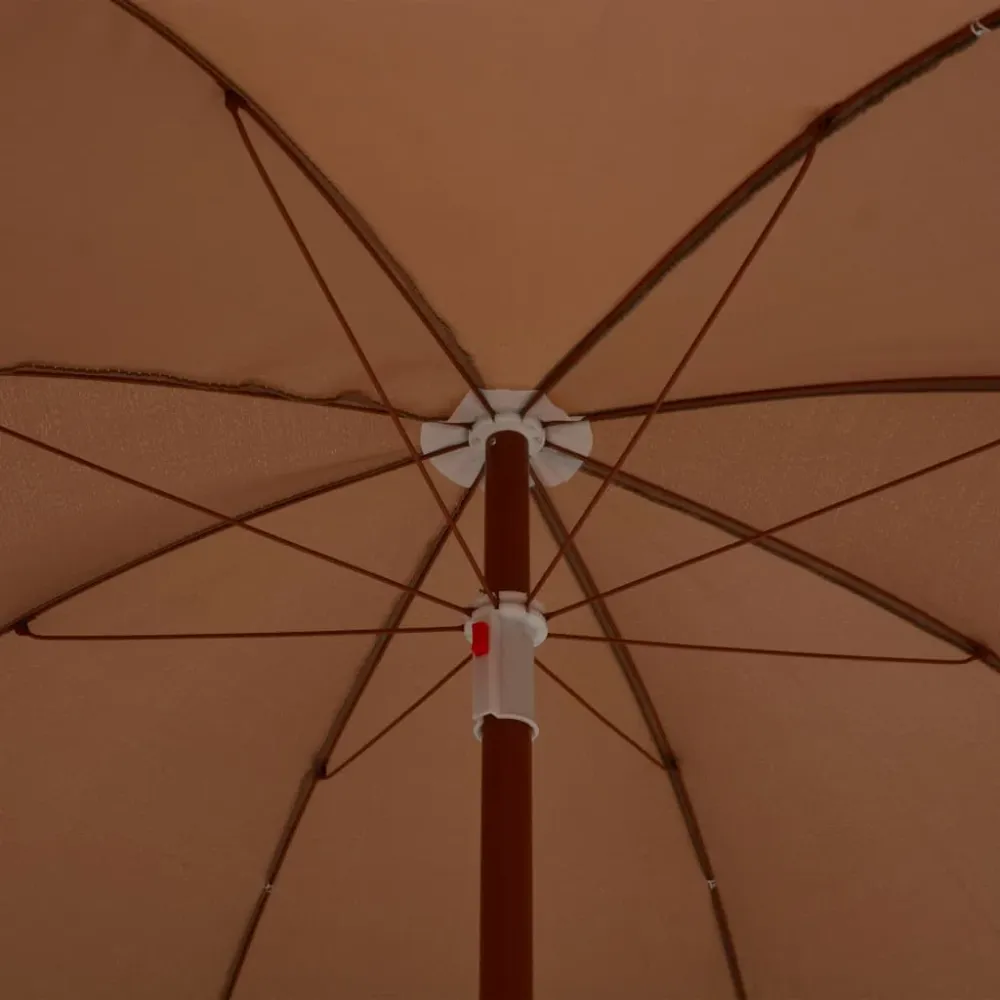 Parasol d'extérieur avec mât en acier 240 cm taupe 02_0008102