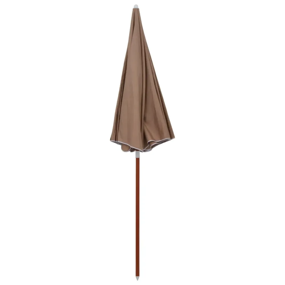 Parasol d'extérieur avec mât en acier 240 cm taupe 02_0008102