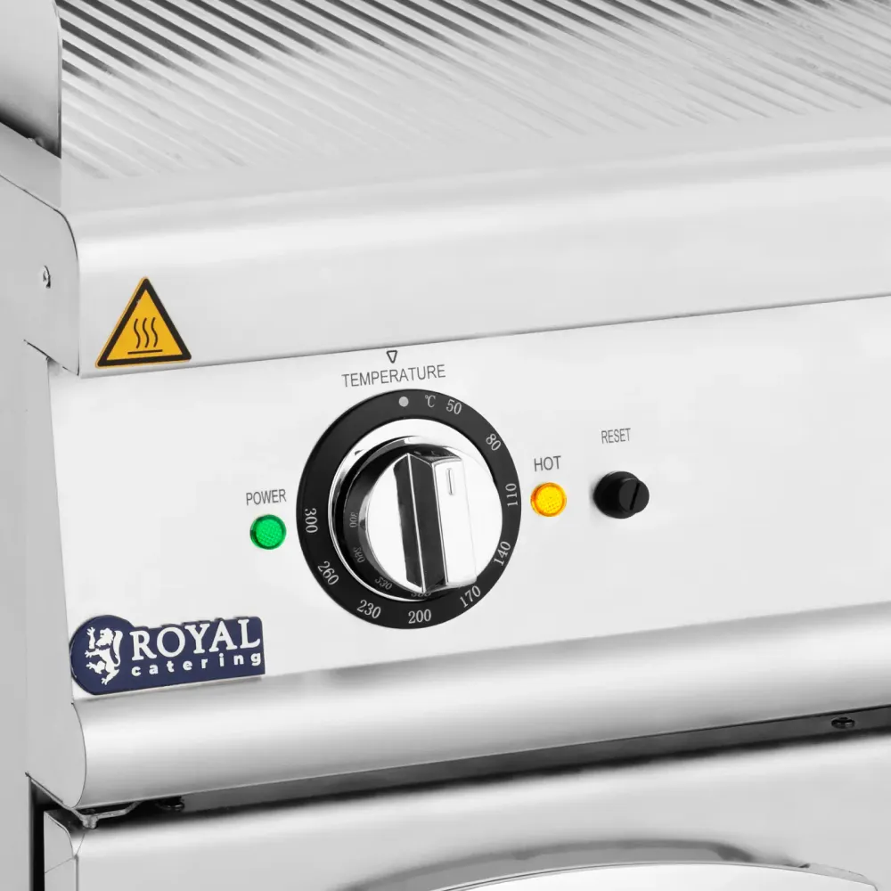 Plancha électrique dupliqué 10,8 kw rainurée armoire intégrée acier inoxydable acier chromé argent métallisé 14_0009541