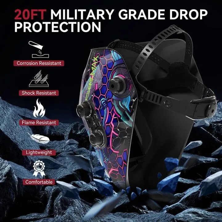 ARCCAPTAIN True Color Solar Auto-Darkening Welding Hood Cyberpunk Brain Design