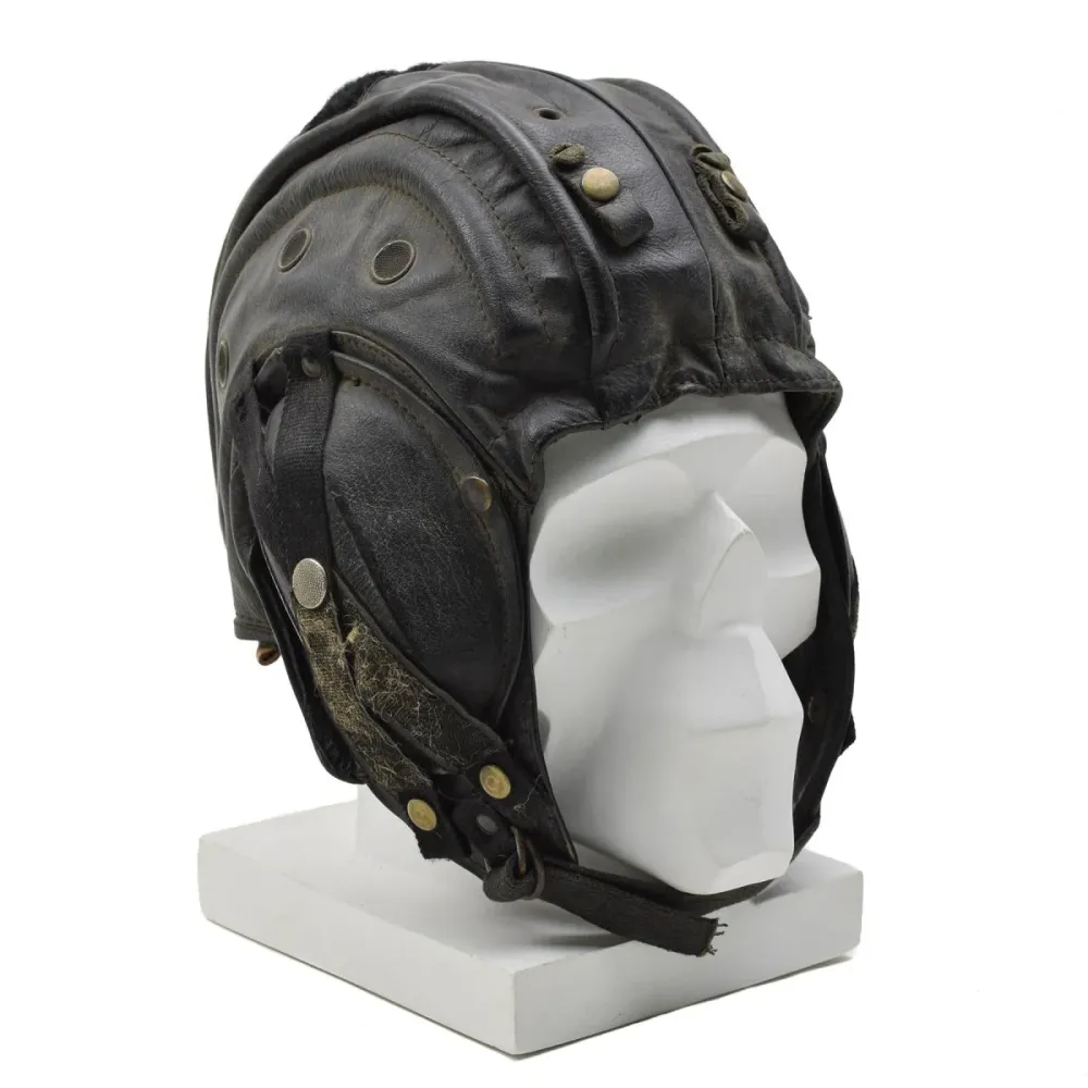Casque de sécurité militaire belge d'origine pour tankiste, protection des oreilles et de la tête, chapeau noir en Polyest...