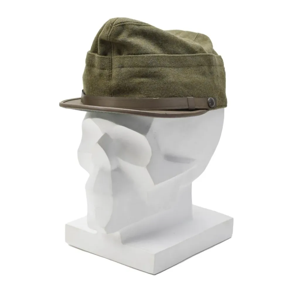 Casquette de campagne militaire italienne originale snapback en laine olive légère ancien