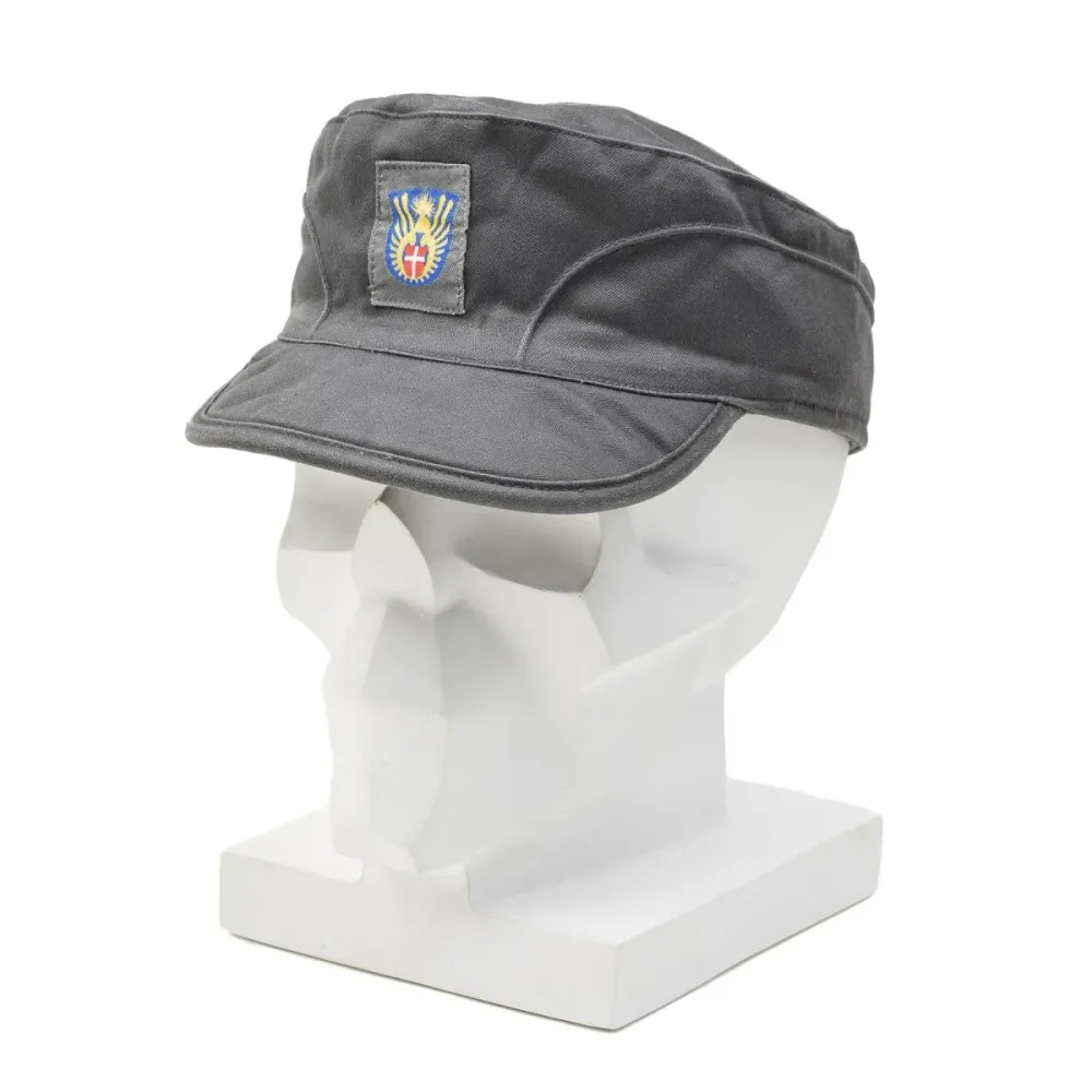 Casquette militaire danoise originale grise avec cache-oreilles pliables et légères, vieux, NEUF | Résistant aux UV | Anti...