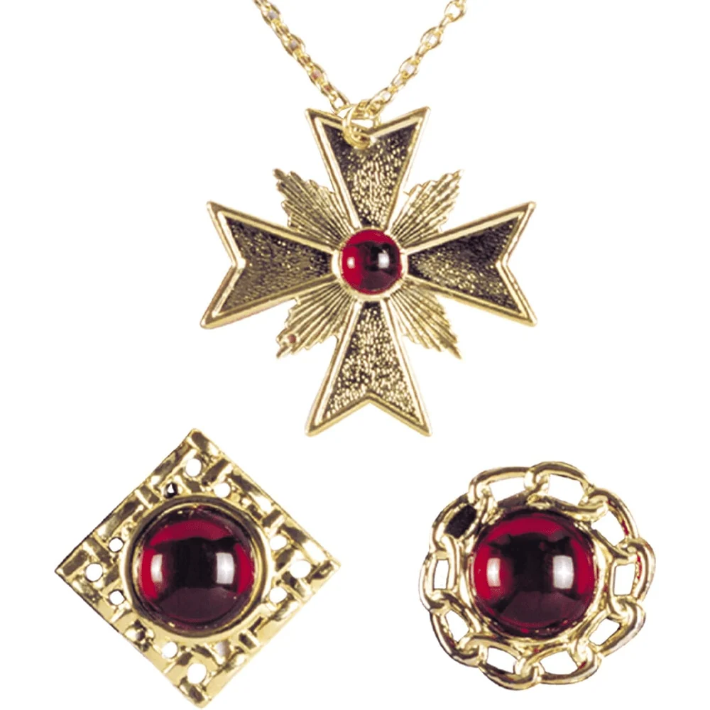 Set bijoux vampire – Médaillon & bagues Alpha55