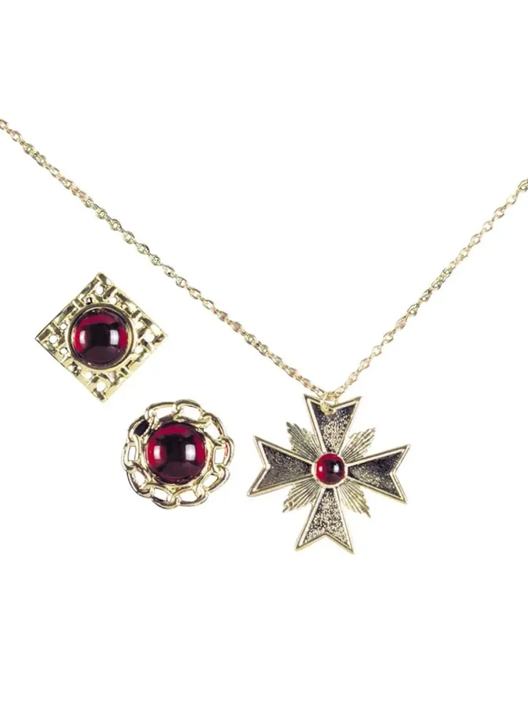 Set bijoux vampire – Médaillon & bagues Alpha55