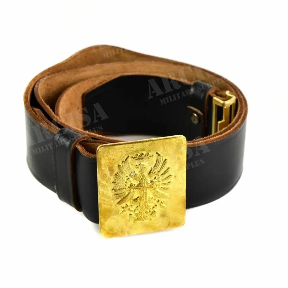 Support de transport Ceinture de costume en cuir véritable de l'armée espagnole avec boucle en laiton pour pantalon militaire