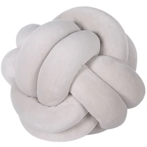 En velours Knot Cushion 20 x 20 cm Light Grey MALNI