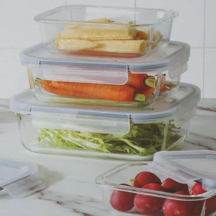CH 640ml Glass Lunch Box Diaphane
