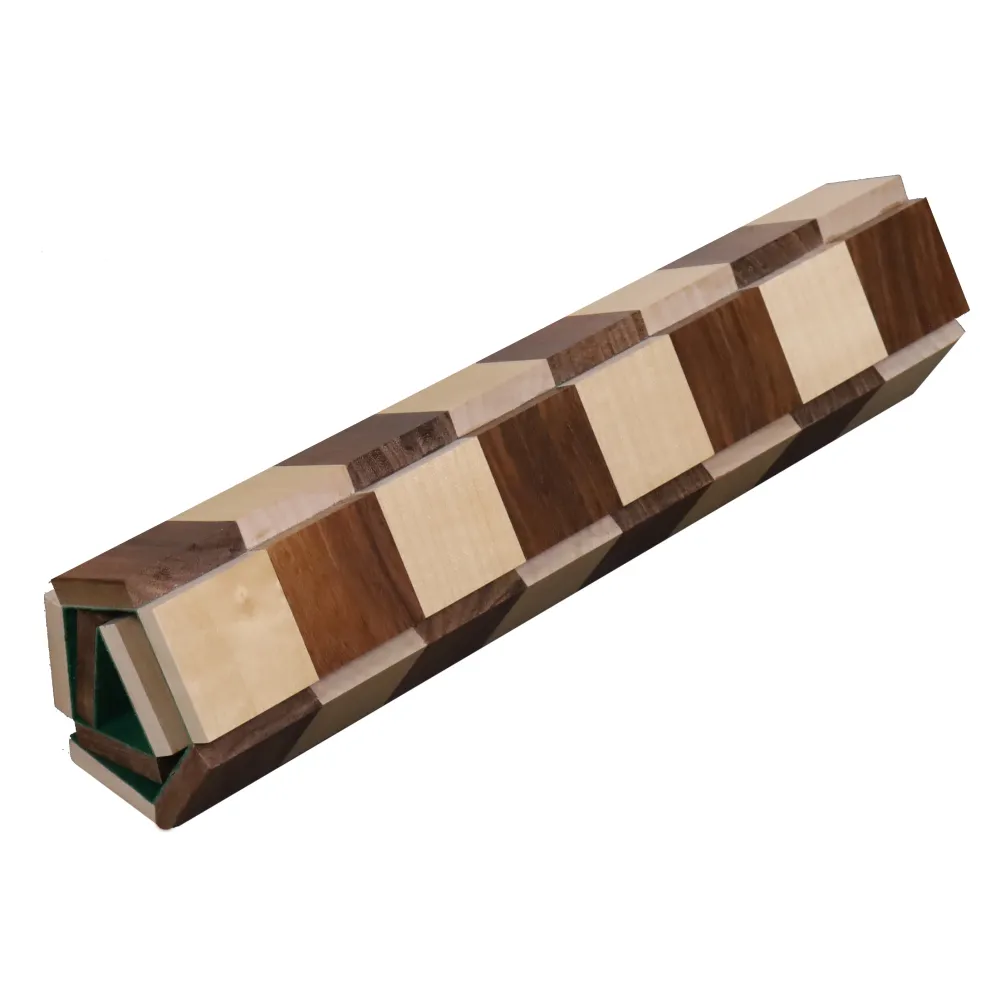 Échiquier de voyage enroulable en bois massif de 13 pouces, réalisé en bois de Bois de rose doré et en érable - cases de 4...