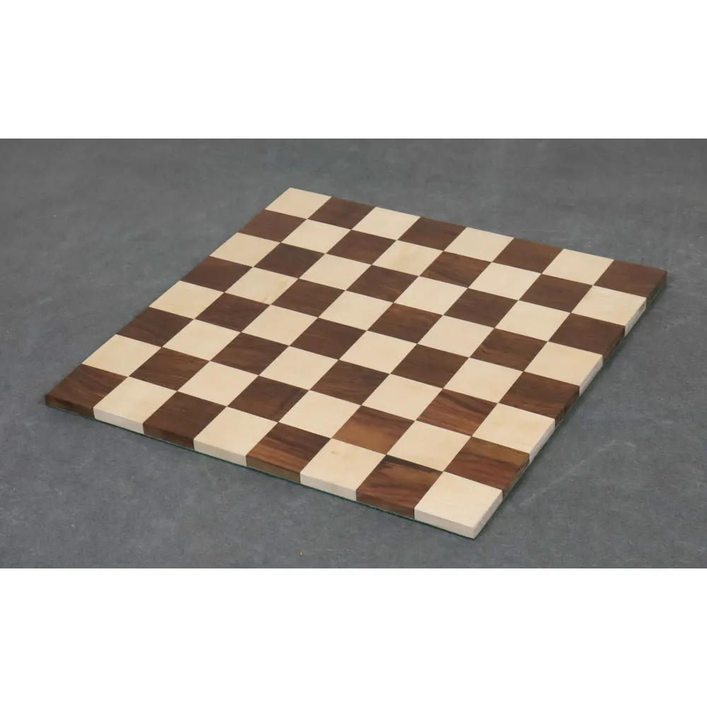 Échiquier de voyage enroulable en bois massif de 13 pouces, réalisé en bois de Bois de rose doré et en érable - cases de 4...