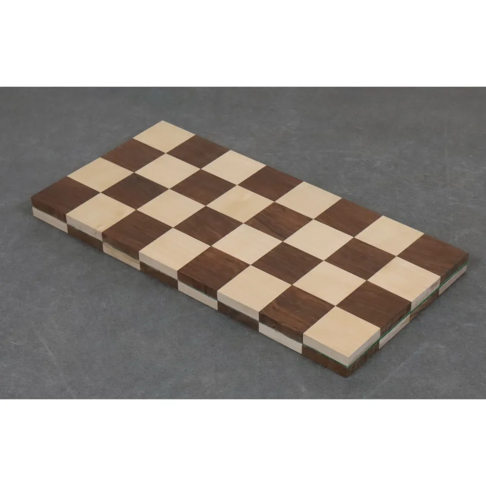 Échiquier de voyage enroulable en bois massif de 13 pouces, réalisé en bois de Bois de rose doré et en érable - cases de 4...