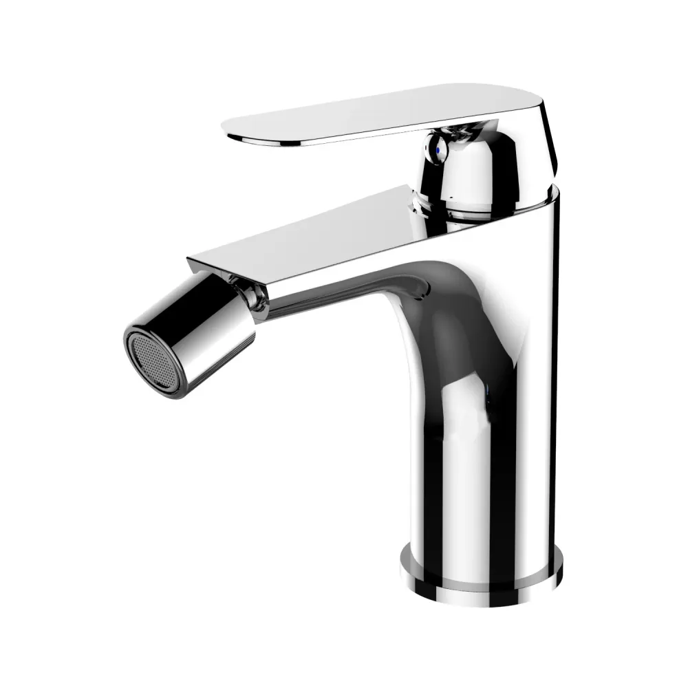 Composition de mélangeurs pour lavabo simple box, bidet et douche une voie carré Echo en laiton chromé