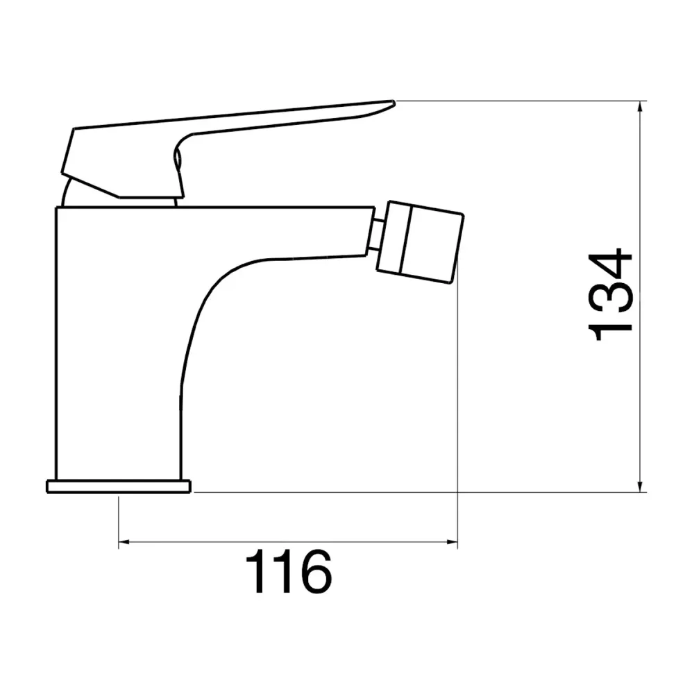 Composition de mélangeurs pour lavabo simple box, bidet et douche une voie carré Echo en laiton chromé