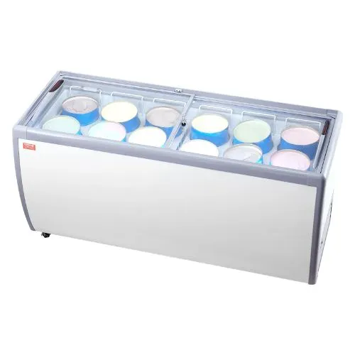20 cu.ft Commercial Ice Cream Display Case 12 Généreux Tubs 2 Sliding Glass Doors RI-560DC