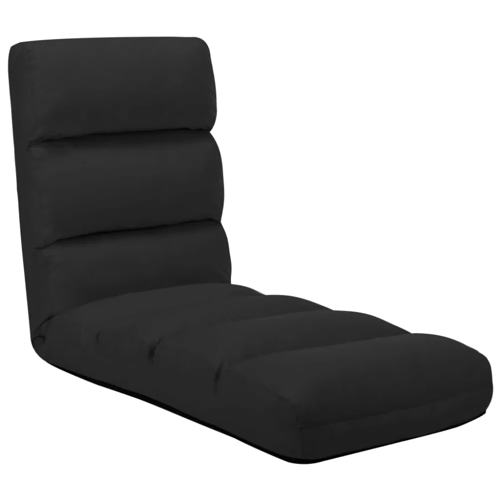 Fauteuil de sol chaise de sol chaise longue piable réglable en VINYLE noir DEC026240