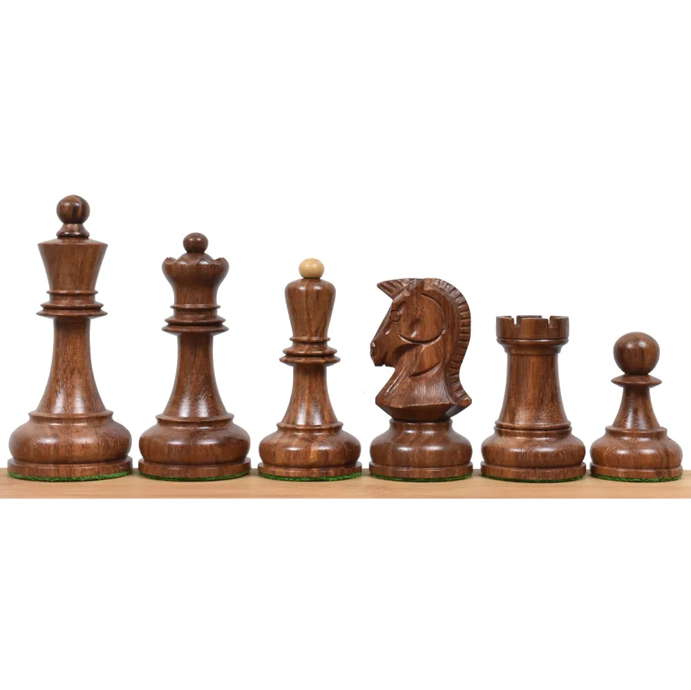 Jeu d'échecs Dubrovnik des années 1970 légèrement imparfait - Pièces d'échecs uniquement - Bois de rose doré doublement le...