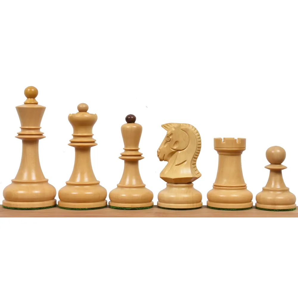 Jeu d'échecs Dubrovnik des années 1970 légèrement imparfait - Pièces d'échecs uniquement - Bois de rose doré doublement le...