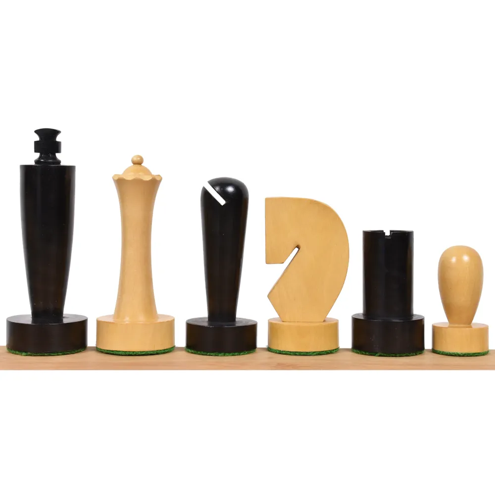 Jeu d'échecs minimaliste tendance Berliner légèrement imparfait de 3,9 pouces - Pièces d'échecs uniquement - Boîte en buis...