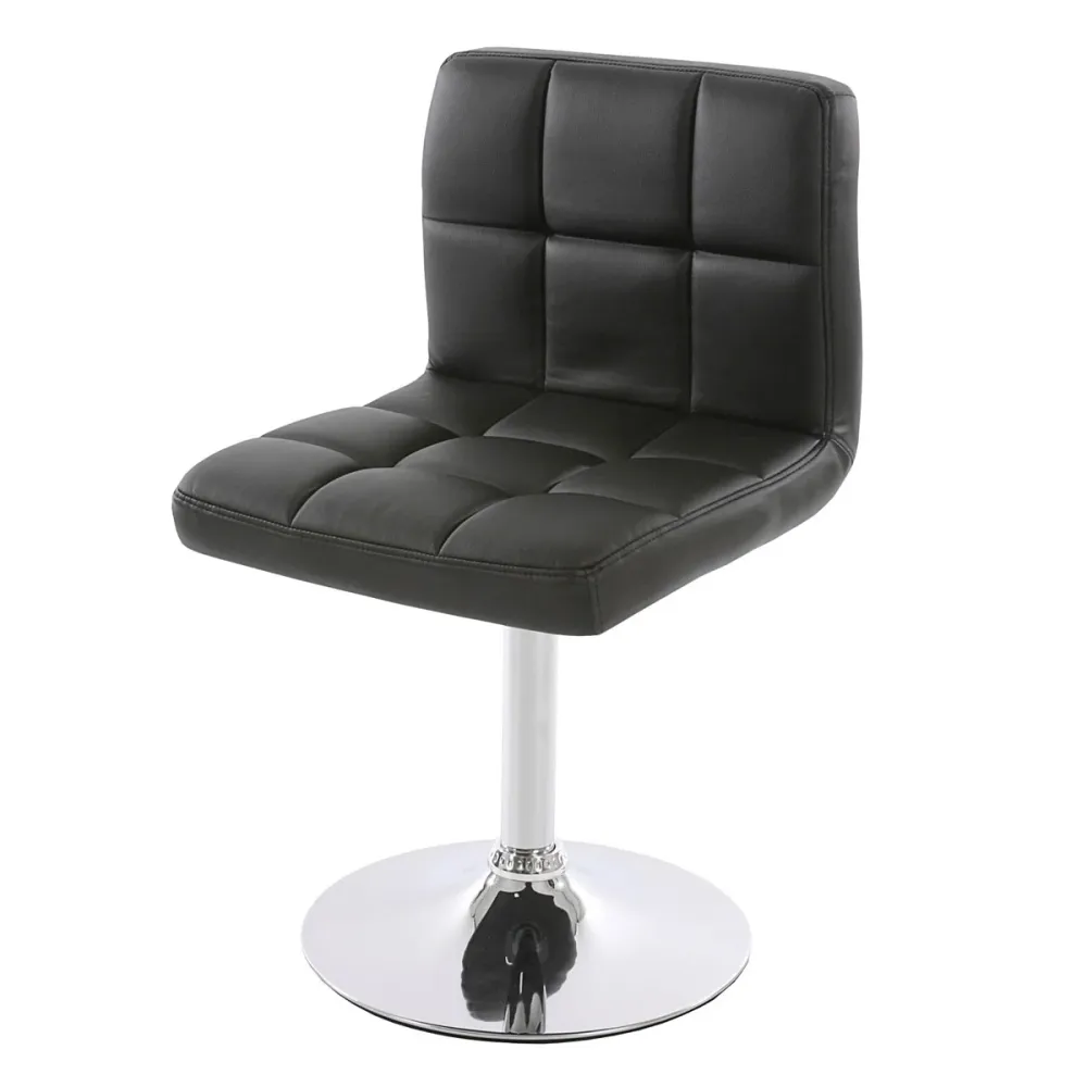 Lot de 6 chaises fauteuils de salle à manger en synthétique noir CDS04268