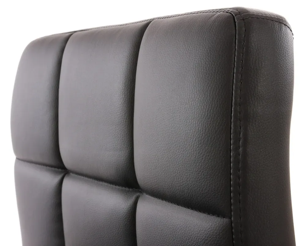 Lot de 6 chaises fauteuils de salle à manger en synthétique noir CDS04268