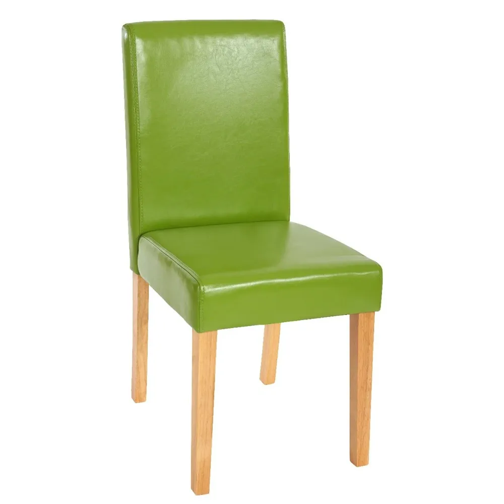 Lot de 6 chaises de salle à manger synthétique vert pieds clairs CDS04231
