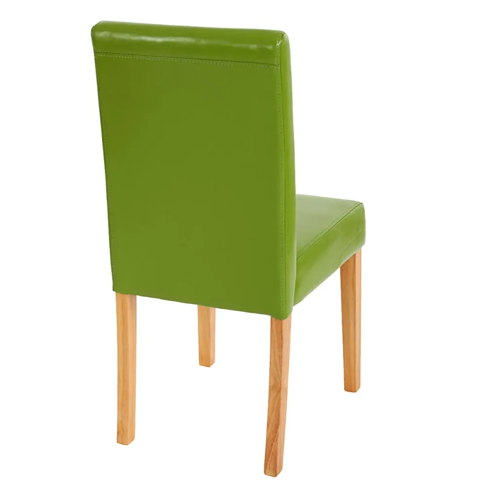 Lot de 6 chaises de salle à manger synthétique vert pieds clairs CDS04231