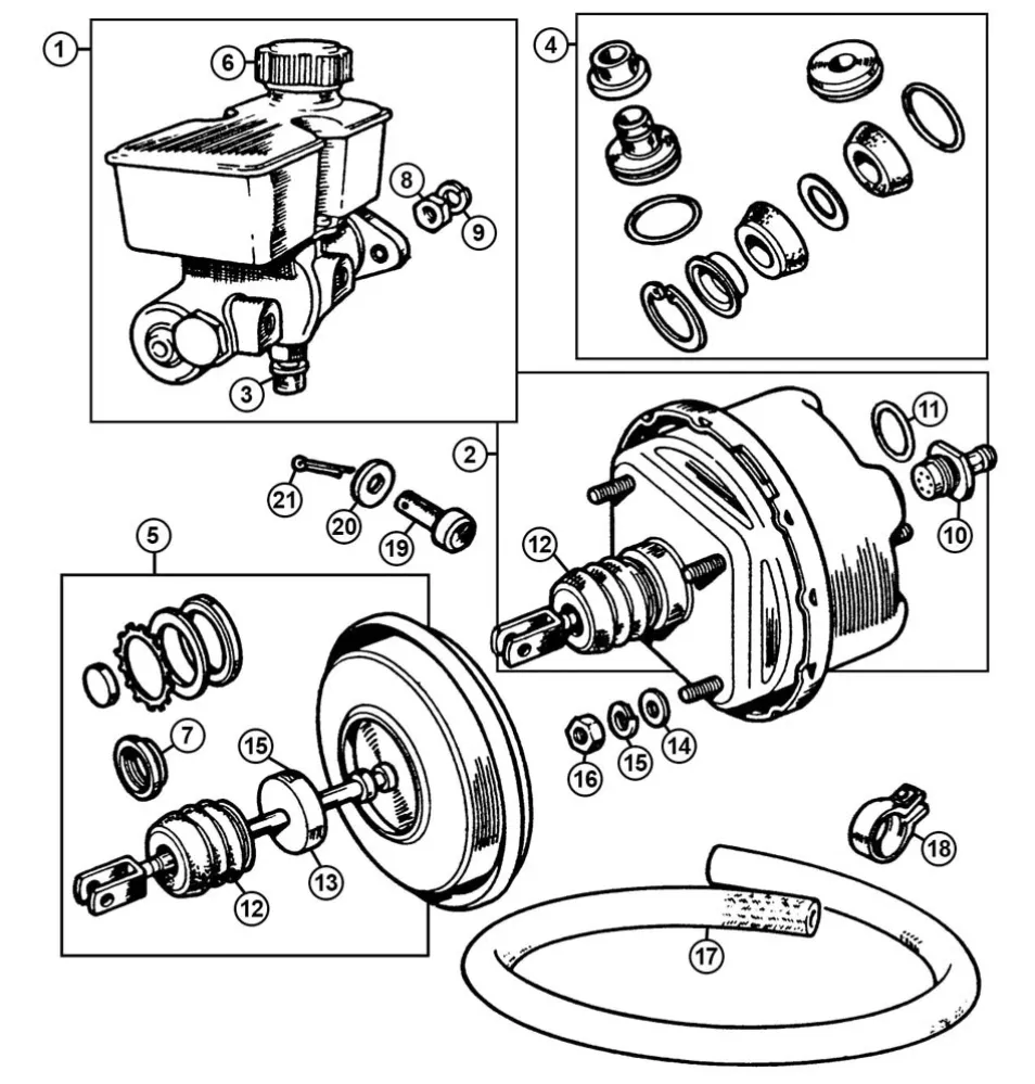 MASTER CYLINDER BRAKE, COUPLÉ LINE SYSTEM, MGB & MGB GT, TRW