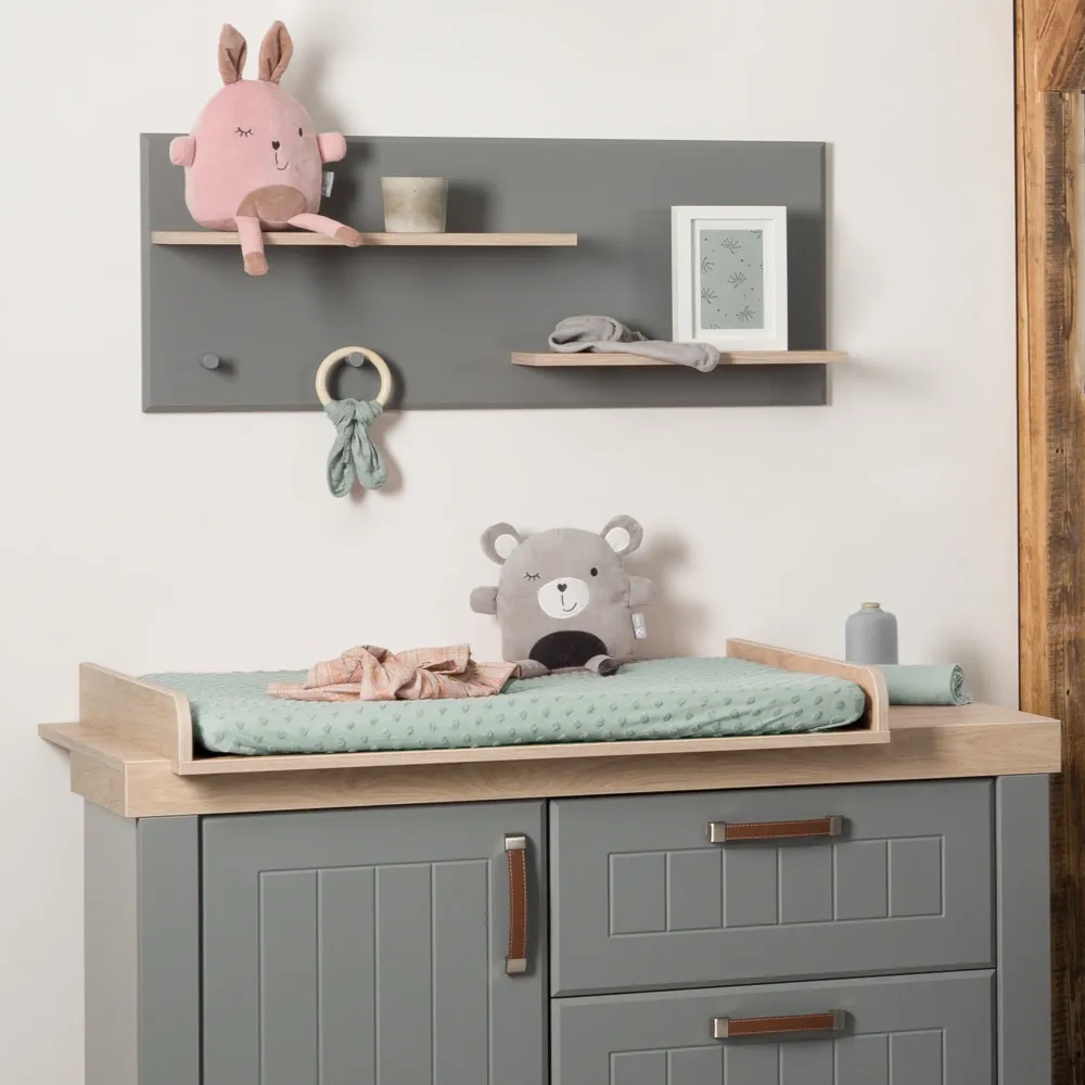 Naturel Spannbezug für Wickelauflagen 'Lil Planet' aus Bio-Jersey - GOTS - 85 x 75 cm - Frosty Green