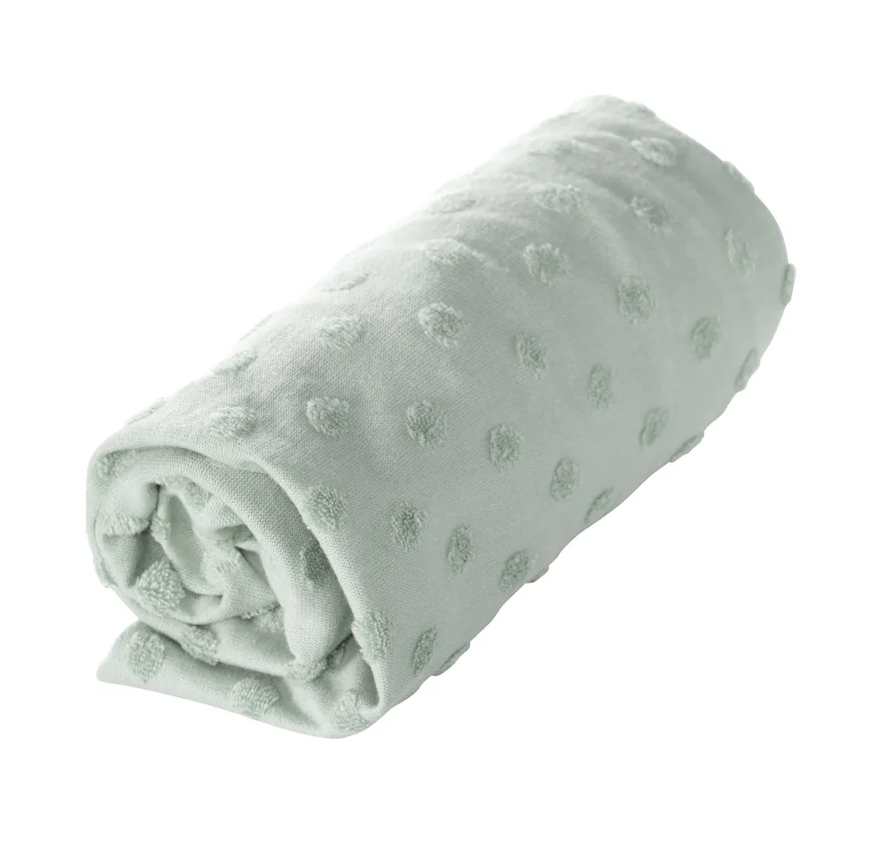 Naturel Spannbezug für Wickelauflagen 'Lil Planet' aus Bio-Jersey - GOTS - 85 x 75 cm - Frosty Green