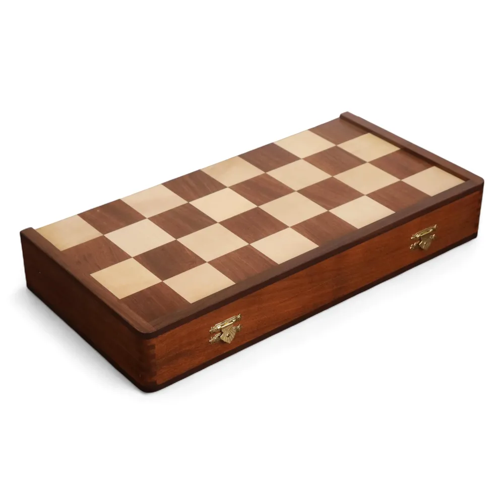 Pièces d'échecs Fischer Dubrovnik des années 1950 avec échiquier Dubrovnik pliable