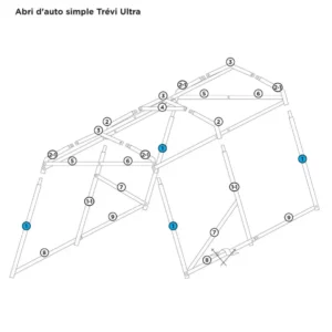 # 1 Poteau 62 3/4'' 1 trou