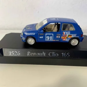Renault Clio 16S bleue avec le numéro 91 (sans la boite en carton) - Solido référence N°1526