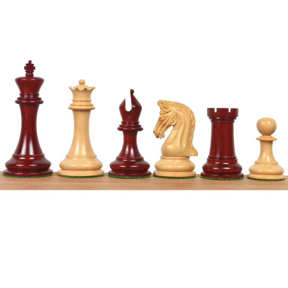 Reproduction légèrement imparfaite du jeu d'échecs Sinquefield Staunton 2016 - Pièces d'échecs uniquement - Bois de rose B...