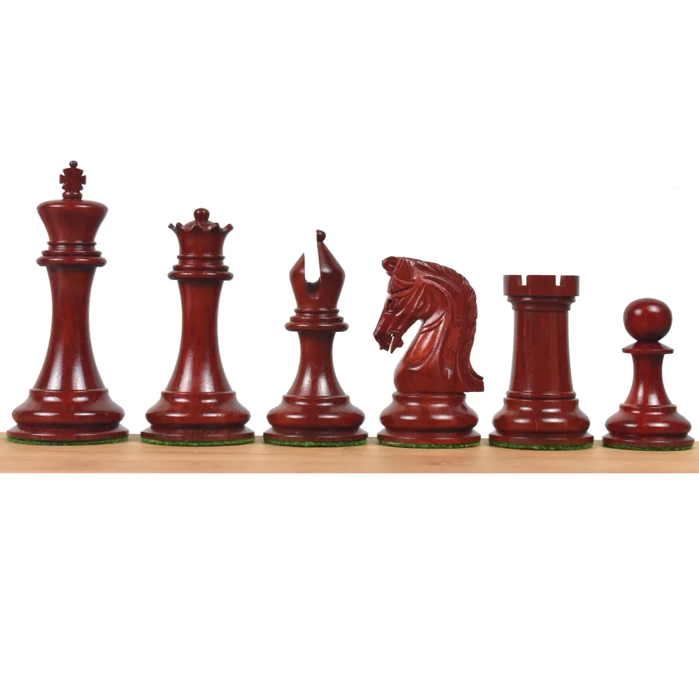 Reproduction légèrement imparfaite du jeu d'échecs Sinquefield Staunton 2016 - Pièces d'échecs uniquement - Bois de rose B...