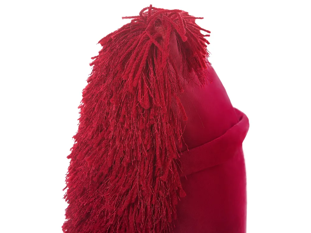 Set 2 Shaggy Cushions 45 x 45 cm Red CIDE