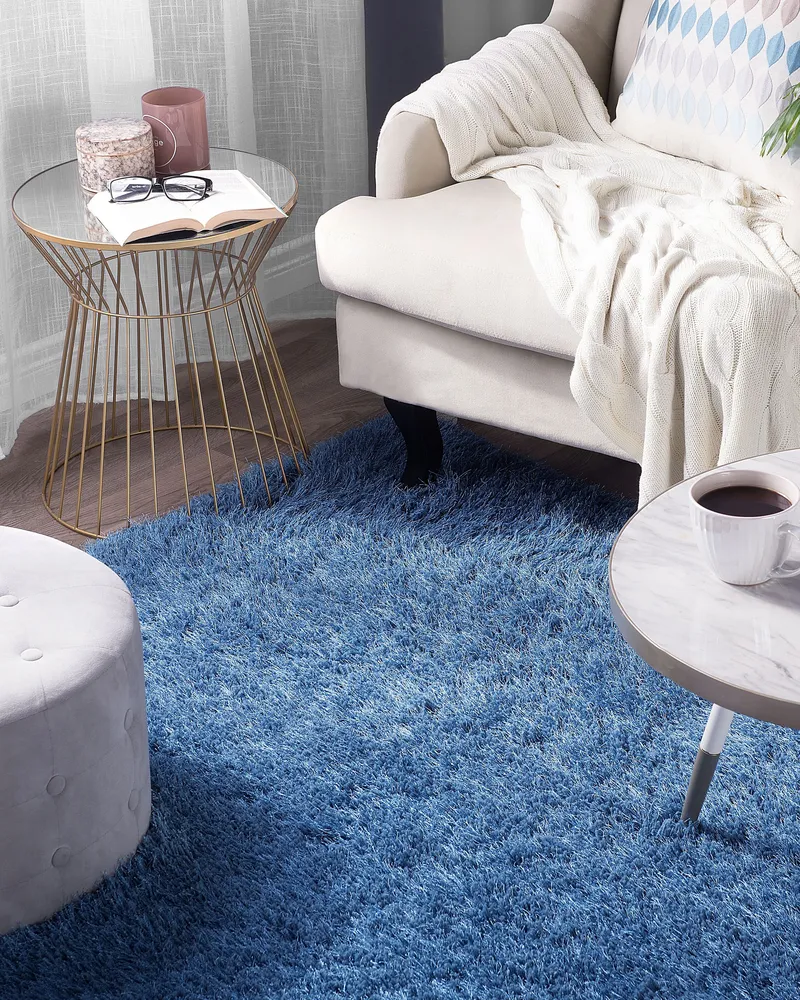 Shaggy Area Rug 160 x 230 cm Blue CIDE