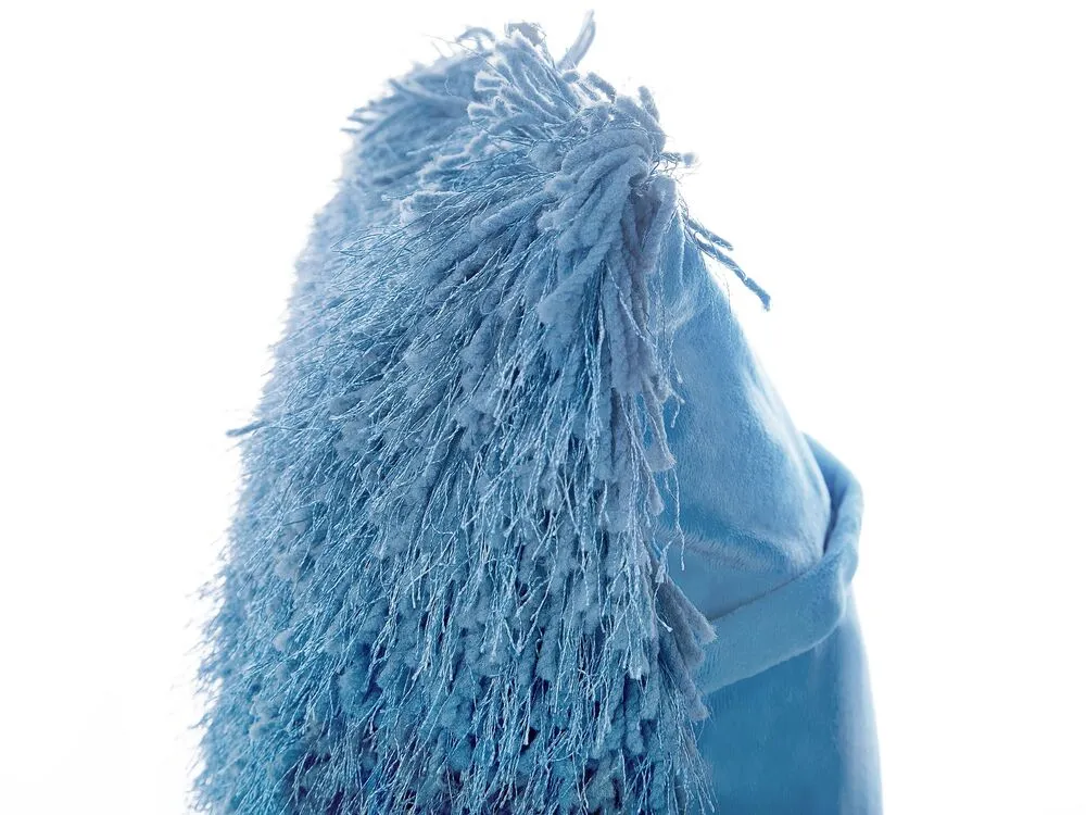 Sierkussen set van 2 shaggy blauw 45 x 45 cm CIDE