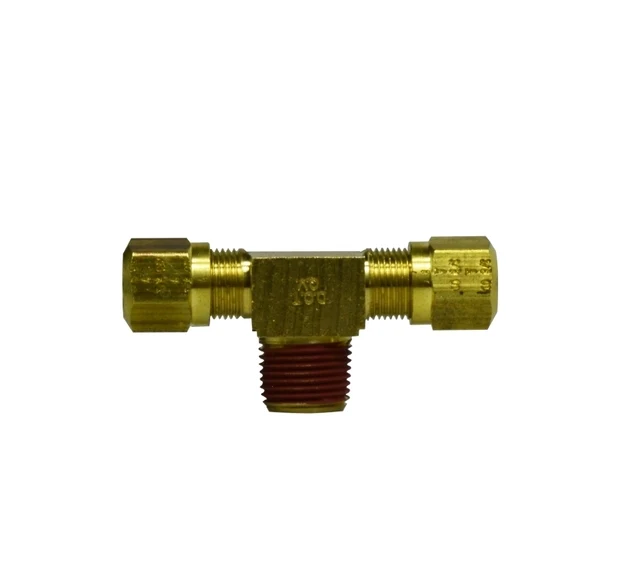 1/4" Tube OD X 1/8" Male NPTF Polyamide Air Brake X Mip Branch Tee Brass Fittings 38136