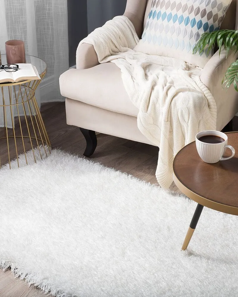 Vloerkleed tissu synthétique wit 80 x 150 cm CIDE