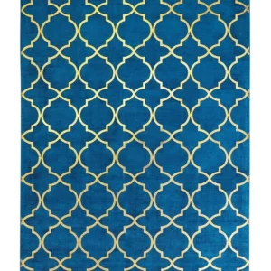 Vloerkleed viscose marineblauw/goud 160 x 230 cm YELKI