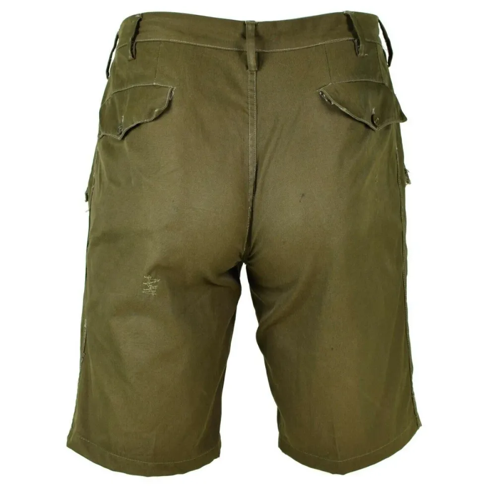 Véritable short de l'armée italienne Kaki Chino Bermuda de campagne militaire rétro BDU